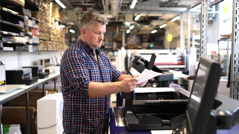 برندینگ دیجیتال برای چاپخانههای صنعتی قزوین: راهنمای جامع دیجیتال مارکتینگ B2B برای پیشتازی در ۱۴۰۵ - کارگر در چاپخانه صنعتی