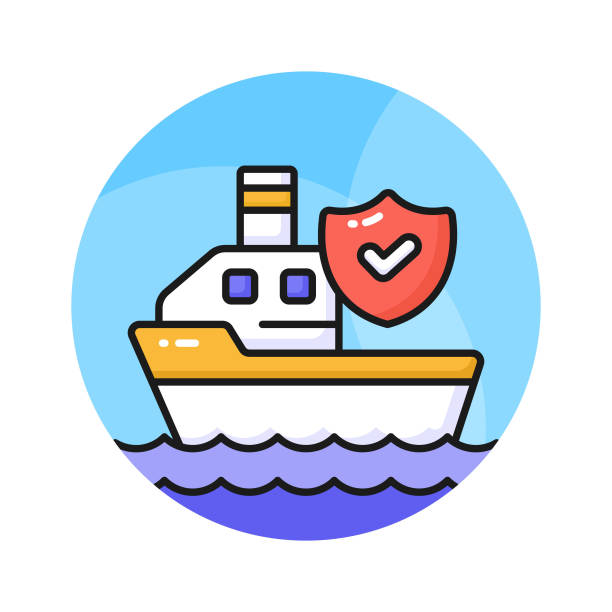 تصویری از نمادهای بیمه کشتی و حمل و نقل دریایی - مدیریت ریسک دریایی، بیمه دریایی، برندینگ دیجیتال، تولید محتوا سئو، استراتژی بازاریابی دیجیتال بیمه