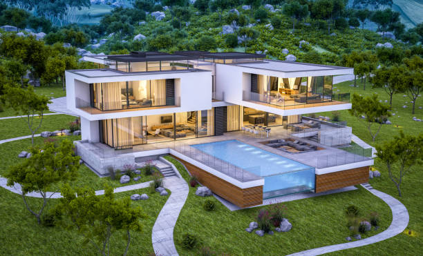 معماری ویلاهای لوکس در کرج ۱۴۰۵: استراتژی برندینگ دیجیتال و طراحی سایت با پورتفولیو تعاملی VR برای دفاتر معماری - طراحی ویلا مدرن