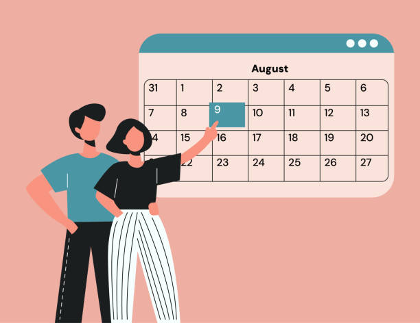 زوجی در حال برنامهریزی سفر و رزرو آنلاین اقامتگاه بومگردی با استفاده از تقویم آنلاین و اهمیت استراتژی رزرو آنلاین