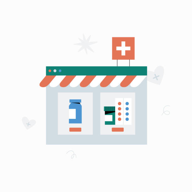 تصویر مغازه داروخانه آنلاین و لوازم پزشکی نمادی از سلامت دیجیتال - استراتژی طراحی سایت PWA و سئو فوق محلی برای صدرنشینی داروخانهها در کرج