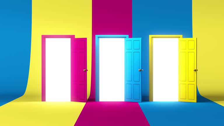 مفهوم فرصت برای همه و در هر مکان، با دربهای رنگارنگ باز - طراحی تجربه کاربری B2B، فرصتهای دیجیتال در صنعت مواد غذایی