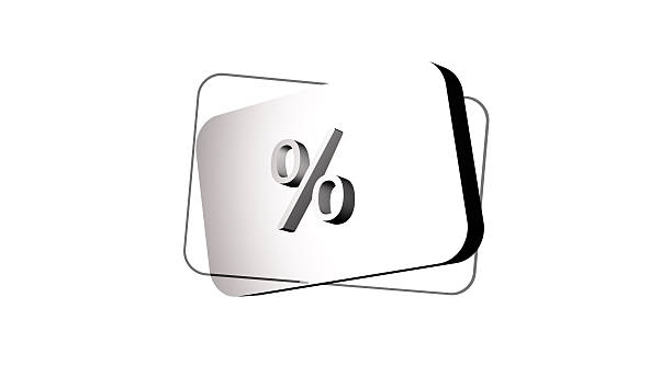 نماد درصد روی دکمه فلزی، نشاندهنده تحلیل دادهها در استراتژی وبسایت B2B و سئو