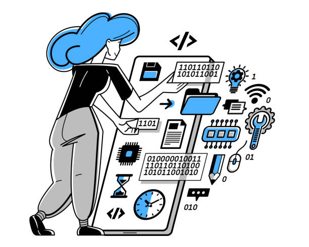 توسعه و بهینهسازی تجربه کاربری وبسایت - برنامهنویس در حال کدنویسی