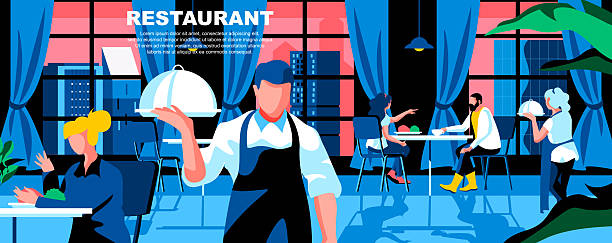 نمایی از یک کافه یا رستوران شیک با طراحی داخلی مدرن و جذاب برای جذب مشتری