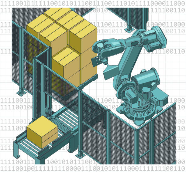 تصویر خط تولید رباتیک و اتوماسیون سفارشات در کارخانجات مصالح ساختمانی اراک