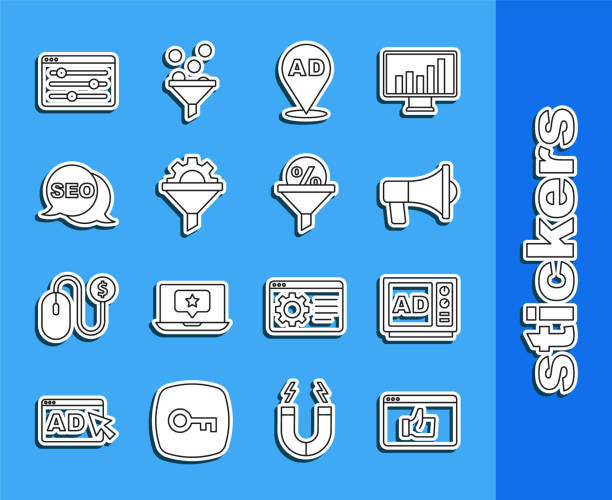 تصویر ابزارهای سئو و بازاریابی دیجیتال، نمادی از بهینهسازی سایت و استراتژی افزایش رزرو آنلاین هتل