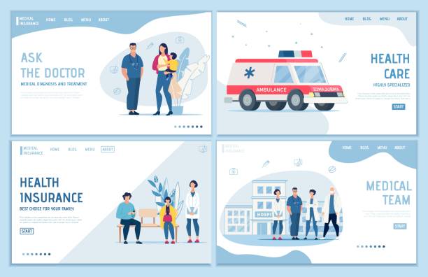 مجموعه صفحات فرود با حمایت بیمه و کمکهای اولیه. استقلال در برندینگ دیجیتال، آموزش سئو کلینیک زیبایی