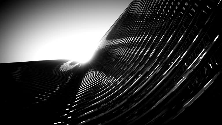 رندر سهبعدی از نمای مدرن و آیندهنگر یک آسمانخراش، مناسب برای نمایش پروژه معماری در وبسایت اصفهان - نمایش پروژه معماری، تجسم معماری، طراحی سایت معماری