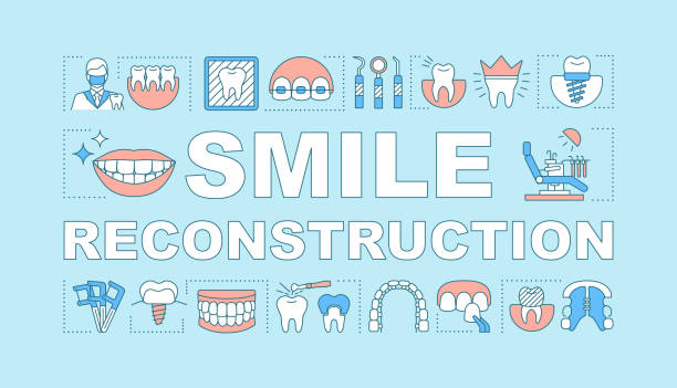 مفهوم بازسازی لبخند با کلمات کلیدی مربوط به دندانپزشکی - استراتژی سئو و طراحی سایت با هوش مصنوعی برای کلینیکهای دندانپزشکی شیراز