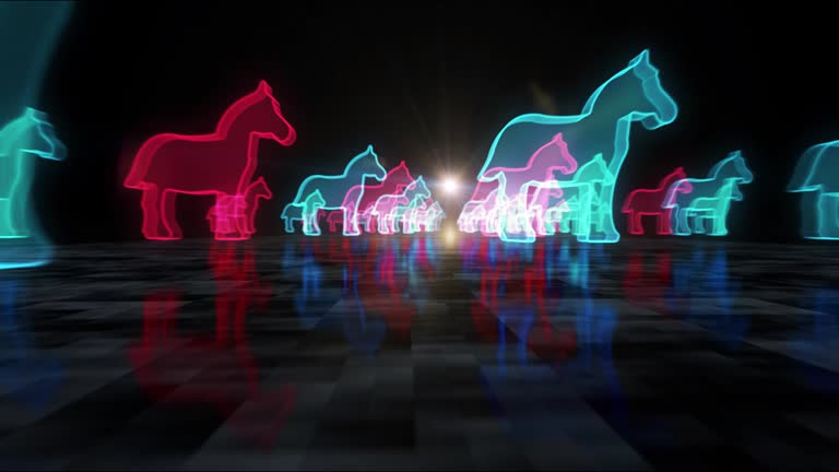 نمادهای ویروس تروجان و جرایم سایبری - مدیریت شهرت آنلاین و اعتماد سازی برای جذب خریداران اسب خارجی