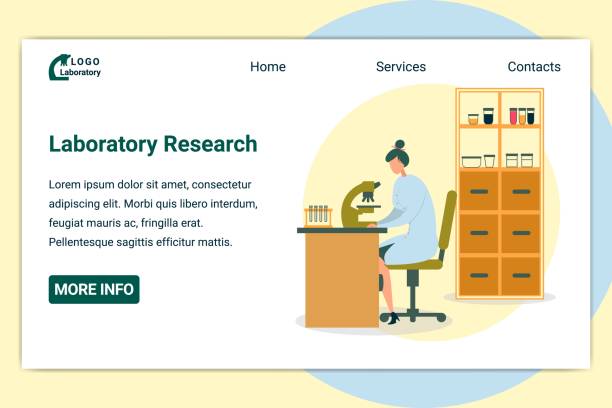 ساخت سایت پزشکی برای آزمایشگاه پاتوبیولوژی اصفهان - دانشمند مشغول به کار با میکروسکوپ