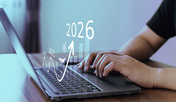 حضور آنلاین حرفهای 2026 و نمودار رشد کسبوکار - سایت آماده، خرید سایت آماده