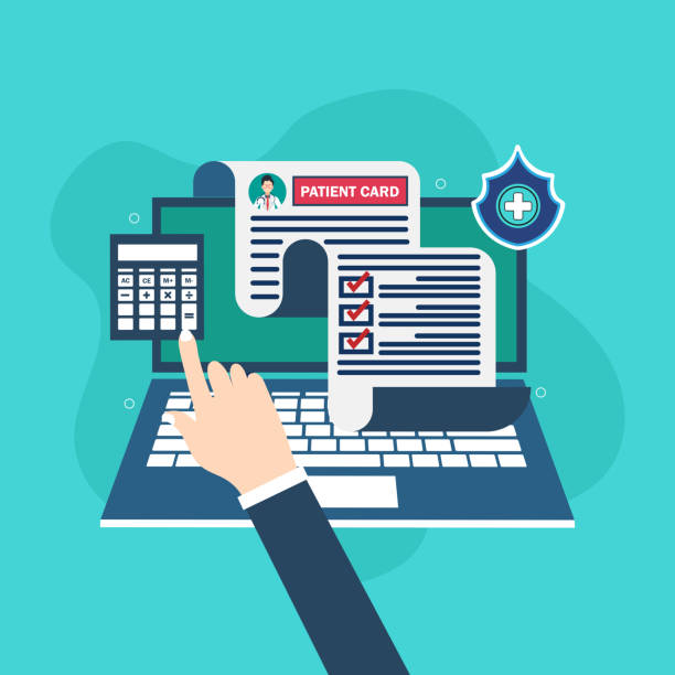 گامهای عملی برای نوبتدهی آنلاین و نرمافزار مدیریت مطب - پزشک در حال یادداشتبرداری از پرونده بیمار