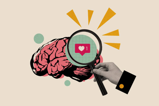 طراحی UX بیمارمحور با وردپرس پزشکی برای روانشناسان بالینی در گرگان: افزایش اعتماد مراجعین - تصویر کلاژ خلاقانه از دست با ذرهبین در حال جستجو