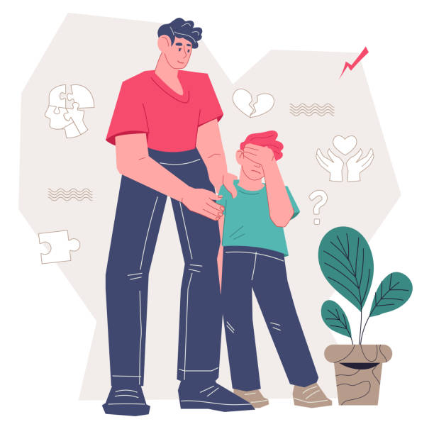 پدری در حال دلداری دادن به پسرش، افزایش اعتماد والدین، سئو دندانپزشکی کودکان