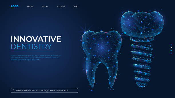 توسعه وب و پشتیبانی سایت کلینیک با وردپرس پزشکی - نماد دندان و ایمپلنت در طراحی دیجیتال