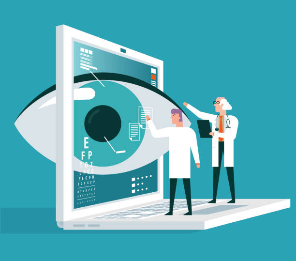 فردی در حال کار با لپتاپ و نمودارهای سئو، نمادی از آموزش سئو پزشکان و افزایش دیده شدن آنلاین پزشک