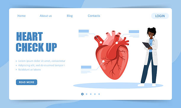 تصویر طراحی صفحه اصلی وبسایت پزشکی برای فوق تخصص قلب و عروق با تمرکز بر تجربه کاربری سایت بیماران