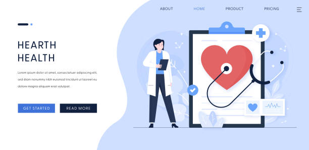 بهینهسازی وبسایت درمانی و وردپرس سلامت با هوش مصنوعی - تصویر مفهوم سلامت قلب و صفحات فرود