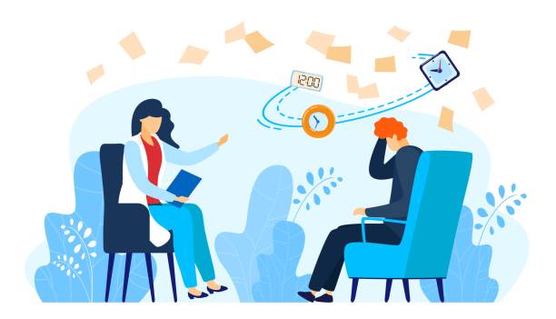 روانشناس بالینی و بیمار در حال مشاوره - مشاوره مارکتینگ روانشناس، دیجیتال مارکتینگ سلامت، برندینگ دیجیتال پزشکان