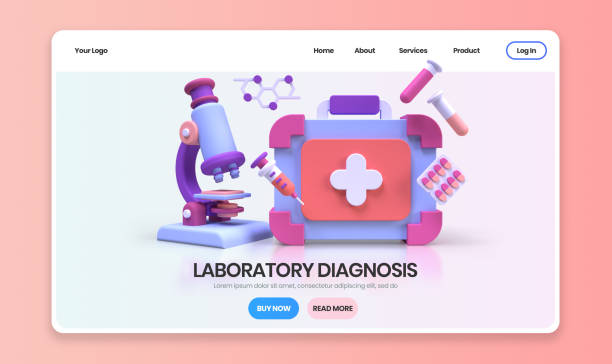 طراحی وبسایت آزمایشگاه پاتوبیولوژی اصفهان - مفهوم تحقیقات پزشکی برای صفحه فرود