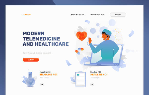 تصویر یک قالب مدرن صفحه اصلی وبسایت پزشکی، طراحی سایت پزشکی نوین