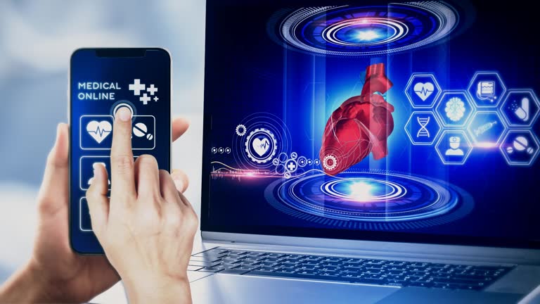 مفهوم اپلیکیشنهای پزشکی آنلاین و خدمات سلامت دیجیتال - پایداری آنلاین پزشکی، پشتیبانی وبسایت پزشکی