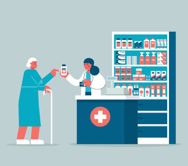 پیادهسازی CRM داروخانه و نرمافزار مدیریت داروخانه، داروساز ارشد در حال کار در داروخانه