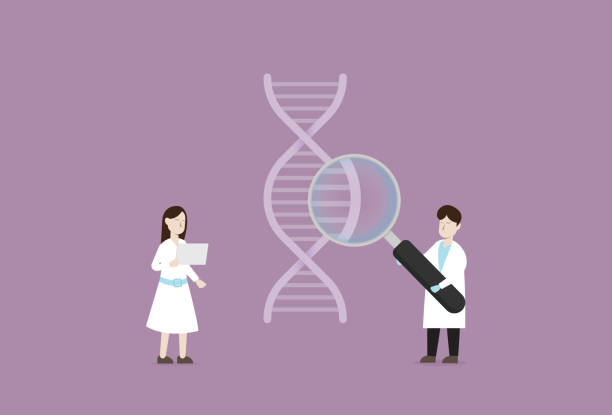 سئو تخصصی پزشکی برای مراکز ژنتیک در تبریز: محقق در حال بررسی رشته DNA و اهمیت سئو مراکز ژنتیک ۲۰۲۶