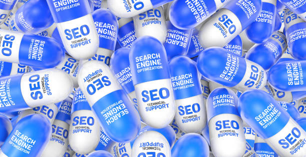 مفهوم طراحی بصری سه بعدی قرص و پشتیبانی فنی سئو برای سئو داروخانه تخصصی و استراتژی سئو سایت پزشکان 2026