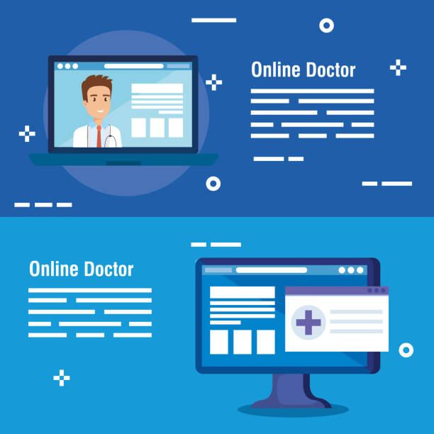 مشاوره دیجیتال مارکتینگ سلامت و سئو تخصصی پزشکی در کرج - مجموعه نمادهای فناوری پزشکی آنلاین