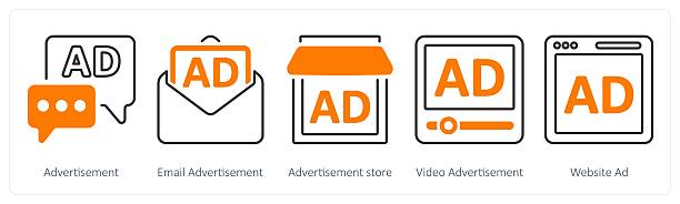 فروش‌یاب: آیکون‌های تبلیغات کسب و کار و فروش آنلاین