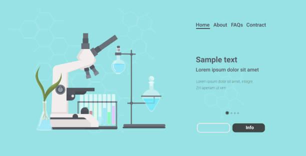 میکروسکوپ حرفهای آزمایشگاه پزشکی و تجهیزات تحقیقاتی علمی، برای نمایش تخصص در UX سایت آزمایشگاهی و رزرو آنلاین در تبریز