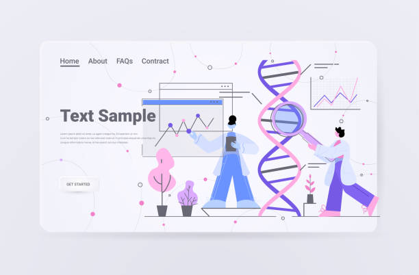 تصویر مولکولهای DNA در آزمایشگاه ژنتیک، طراحی سایت حرفهای آزمایشگاه ژنتیک در شیراز