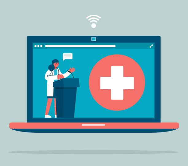 روانپزشک متخصص در حال ارائه توضیحات: اهمیت طراحی وبسایت تخصصی برای جذب بیماران در شیراز