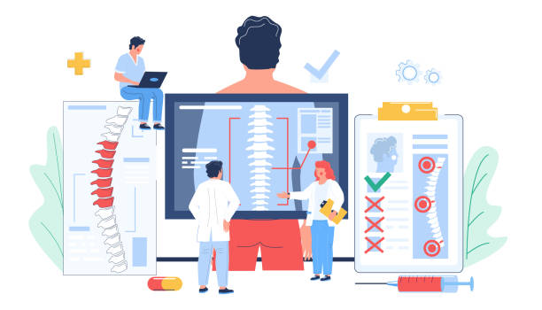اسکن ستون فقرات بیمار در کلینیک فیزیوتراپی، سئوی مراکز درمانی در تهران