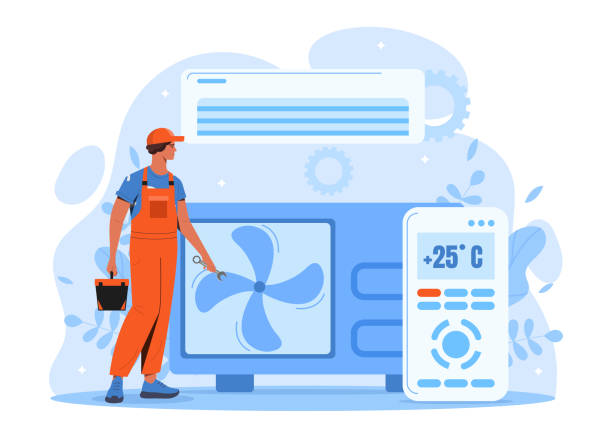 کولر گازی با نماد تعمیر و خدمات پس از فروش پینوسایت در تبریز