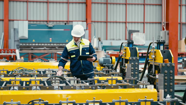 مهندس صنعتی در حال بررسی تولید با تبلت – فروش یاب، خرید و فروش عمده، آگهی تجاری