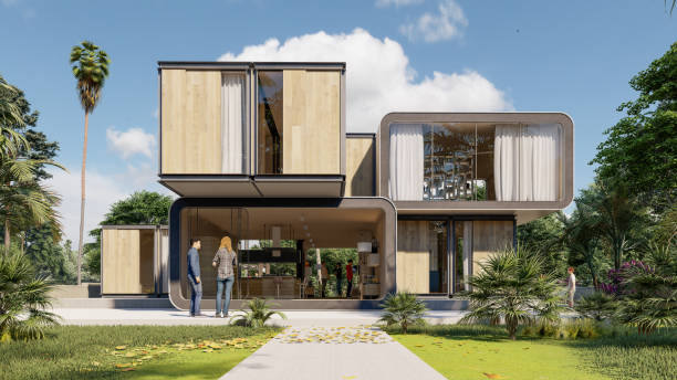 نمای بیرونی یک ویلای پیش ساخته مدرن و شیک - ویلا پیش ساخته