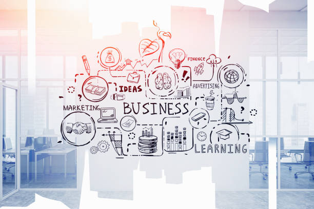 فروش یاب، خرید و فروش عمده، آگهی تجاری: طرح کسب و کار در دفتر مدرن